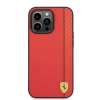 Apple iPhone 14 Pro Max Kılıf Ferrari M-safe Şarj Özellikli PU Deri Karbon Şeritli Dizayn Kapak