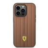 Apple iPhone 14 Pro Max Kılıf Ferrari Orjinal Lisanslı Deri Arka Yüzey Metal Logolu Şerit Tasarımlı Kapak