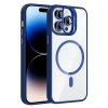 Apple iPhone 14 Pro Max Kılıf Standlı ve Kamera Lens Hediyeli M-Safe Şarj Özellikli Zore Etro Kapak