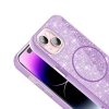 Apple iPhone 15 Kılıf M-safe Şarj Özellikli Parlayan Simli Zore Okso Kapak