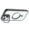 Apple iPhone 15 Kılıf Standlı ve Kamera Lens Hediyeli M-Safe Şarj Özellikli Zore Etro Kapak