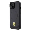 Apple iPhone 15 Plus Kılıf Ferrari Orjinal Lisanslı M-safe Şarj Özellikli Metal Logolu PU Karbon Kapak