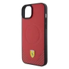 Apple iPhone 15 Plus Kılıf Ferrari Orjinal Lisanslı M-safe Şarj Özellikli Metal Logolu PU Karbon Kapak
