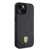 Apple iPhone 15 Plus Kılıf Ferrari Orjinal Lisanslı M-safe Şarj Özellikli Metal Logolu PU Karbon Kapak