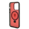 Apple iPhone 15 Pro Kılıf Ferrari M-safe Şarj Özellikli Standlı Buzlu Yüzey Dizayn Kapak