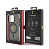 Apple iPhone 15 Pro Kılıf Ferrari Orjinal Lisanslı M-safe Şarj Özellikli Tırtıklı Kenar Tasarımlı Ortalanmış Logo Kapak