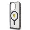Apple iPhone 15 Pro Kılıf Ferrari Orjinal Lisanslı M-safe Şarj Özellikli Tırtıklı Kenar Tasarımlı Ortalanmış Logo Kapak