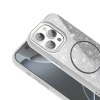 Apple iPhone 15 Pro Kılıf M-safe Şarj Özellikli Parlayan Simli Zore Okso Kapak