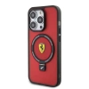 Apple iPhone 15 Pro Max Kılıf Ferrari M-safe Şarj Özellikli Standlı Buzlu Yüzey Dizayn Kapak