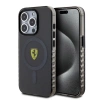 Apple iPhone 15 Pro Max Kılıf Ferrari Orjinal Lisanslı M-safe Şarj Özellikli Tırtıklı Kenar Tasarımlı Ortalanmış Logo Kapak