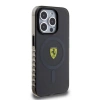 Apple iPhone 15 Pro Max Kılıf Ferrari Orjinal Lisanslı M-safe Şarj Özellikli Tırtıklı Kenar Tasarımlı Ortalanmış Logo Kapak