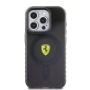 Apple iPhone 15 Pro Max Kılıf Ferrari Orjinal Lisanslı M-safe Şarj Özellikli Tırtıklı Kenar Tasarımlı Ortalanmış Logo Kapak