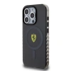 Apple iPhone 15 Pro Max Kılıf Ferrari Orjinal Lisanslı M-safe Şarj Özellikli Tırtıklı Kenar Tasarımlı Ortalanmış Logo Kapak