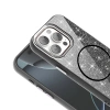 Apple iPhone 15 Pro Max Kılıf M-safe Şarj Özellikli Parlayan Simli Zore Okso Kapak