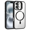Apple iPhone 16 Kılıf Standlı ve Kamera Lens Hediyeli M-Safe Şarj Özellikli Zore Etro Kapak
