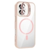 Apple iPhone 16 Plus Kılıf Standlı ve Kamera Lens Hediyeli M-Safe Şarj Özellikli Zore Etro Kapak