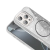 Apple iPhone 16 Pro Kılıf M-safe Şarj Özellikli Parlayan Simli Zore Okso Kapak