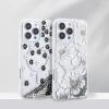 Apple iPhone 16 Pro Kılıf Sıvılı Simli Baskılı Şeffaf Arka Yüzey Zore Mossa Silikon Kapak
