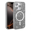 Apple iPhone 16 Pro Max Kılıf Pırlanta Tasarımlı M-safe Şarj Özellikli Zore Mozaik Silikon Kapak