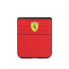 Galaxy Z Flip 5 Kılıf Ferrari Orjinal Lisanslı PU Deri Metal Logolu Multi Çizgili Kapak