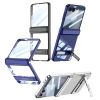 Galaxy Z Flip 7 Kılıf Kamera Korumalı Şeffaf Tasarımlı Zore Lego Standlı Kapak