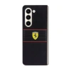 Galaxy Z Fold 5 Kılıf Ferrari Orjinal Lisanslı PU Deri Metal Logolu Multi Çizgili Kapak