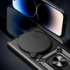 Xiaomi Redmi Note 14 Pro Plus Kılıf Magnetik Standlı Kamera Korumalı Zore Sürgülü Vega Kapak