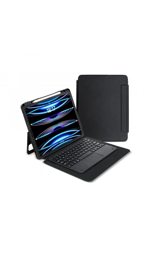 Apple iPad Pro 13 2024 Zore Border Keyboard Bluetooh Bağlantılı Standlı Klavyeli Tablet Kılıfı