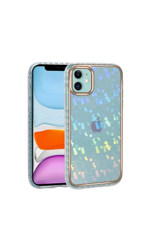 Apple iPhone 11 Kılıf Desenli Parlayan Transparan Zore Avva Kapak