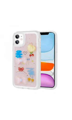 Apple iPhone 11 Kılıf Kabartma Figürlü Parlak Zore Minimini Silikon Kapak