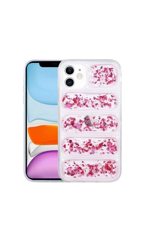 Apple iPhone 11 Kılıf Kamera Korumalı Simli Airbagli Zore Dalga Kapak