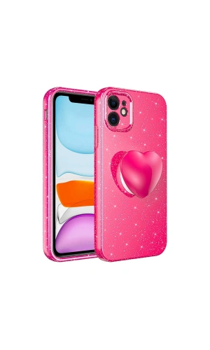 Apple iPhone 11 Kılıf Kamera Korumalı Simli Pop Soketli Lüks Zore Koton Soketli Kapak