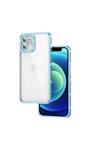 Apple iPhone 11 Kılıf Kamera Korumalı Taşlı Zore Mina Kapak