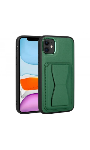 Apple iPhone 11 Kılıf Kartlıklı Standlı ​Pu Deri Zore Memo Kapak