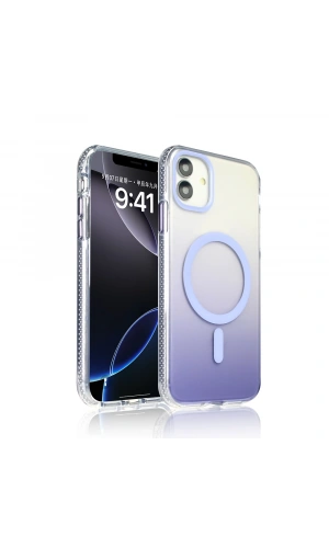 Apple iPhone 11 Kılıf M-safe Şarj Özellikli Transparan Renk Geçişli Zore Toros Kapak