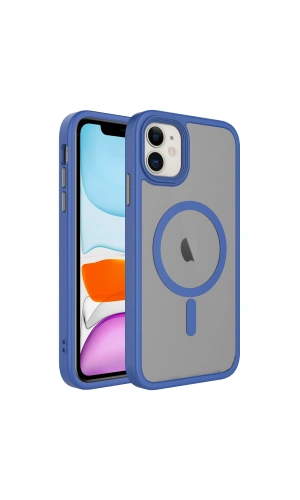 Apple iPhone 11 Kılıf Mat Arka Yüzey Wireless Şarj Özellikli Zore Flet M-safe Kapak
