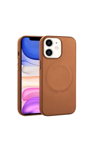 Apple iPhone 11 Kılıf PU Deri M-safe Wireless Şarj Özellikli Zore Derix Kapak