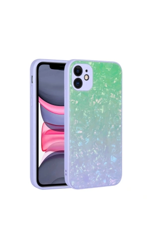 Apple iPhone 11 Kılıf Renk Geçişli Mermer Desenli Sert Silikon Zore Granit Kapak