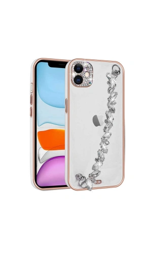 Apple iPhone 11 Kılıf Taş Süslemeli Kamera Korumalı El Tutamaçlı Zore Blazer Kapak