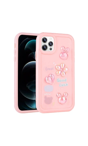 Apple iPhone 11 Pro Kılıf Kabartma Figürlü Parlak Zore Toys Silikon Kapak