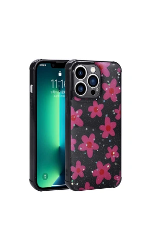 Apple iPhone 11 Pro Kılıf Simli Desenli Kamera Korumalı Parlak Zore Popy Kapak