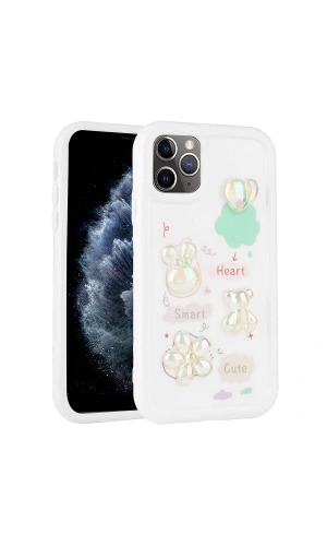Apple iPhone 11 Pro Max Kılıf Kabartma Figürlü Parlak Zore Toys Silikon Kapak