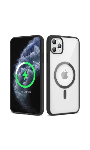 Apple iPhone 11 Pro Max Kılıf M-safe Wireless Şarj Özellikli Silikon Zore Ege Kapak