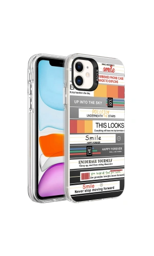 Apple iPhone 12 Kılıf Desenli Zore Silver Sert Kapak