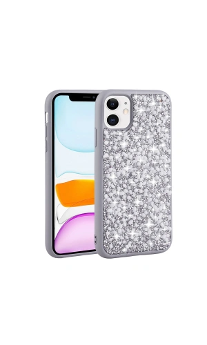 Apple iPhone 12 Kılıf Parlak Taşlı Tasarım Zore Linea Kapak
