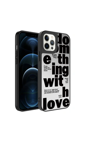 Apple iPhone 12 Pro Kılıf Aynalı Desenli Kamera Korumalı Parlak Zore Mirror Kapak