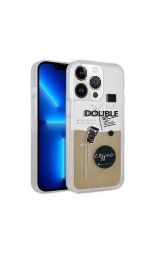 Apple iPhone 12 Pro Kılıf Desenli Sıvılı Zore Drink Silikon Kapak