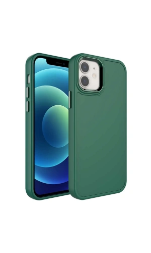 Apple iPhone 12 Pro Kılıf Metal Çerçeve ve Buton Tasarımlı Sert Zore Botox Kapak