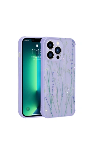 Apple iPhone 12 Pro Kılıf Simli Desenli Kamera Korumalı Parlak Zore Popy Kapak