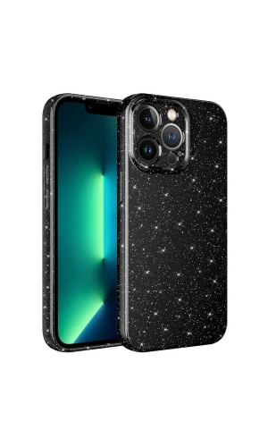 Apple iPhone 12 Pro Max Kılıf Kamera Korumalı Simli Lüks Zore Koton Kapak